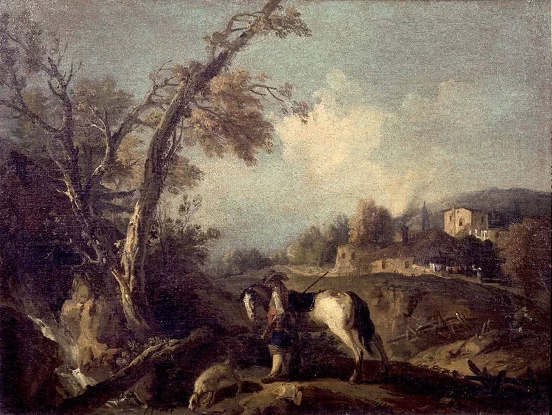 Paesaggio con cacciatore e borgo - Gallerie dell'Accademia, Venezia